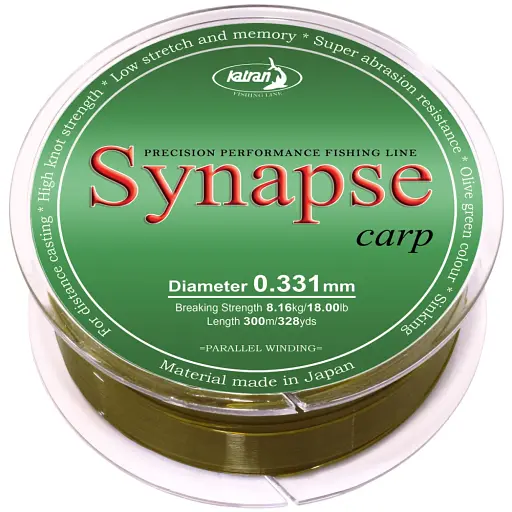 Волосінь Katran Synapse Carp 300 м (olive green) 0.331 мм 18 lb/8.1 кг
