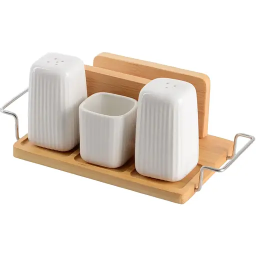 Набір спецій Limited Edition Led Classic сіль, перець, для зубочисток на бамбуковій підставці (B010805)