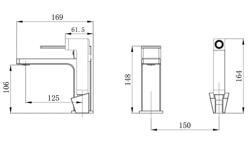 Змішувач для раковини Qtap Gemini (з гігієнічним душем) QTGEM272BLM45690 Black Matt - фото 2