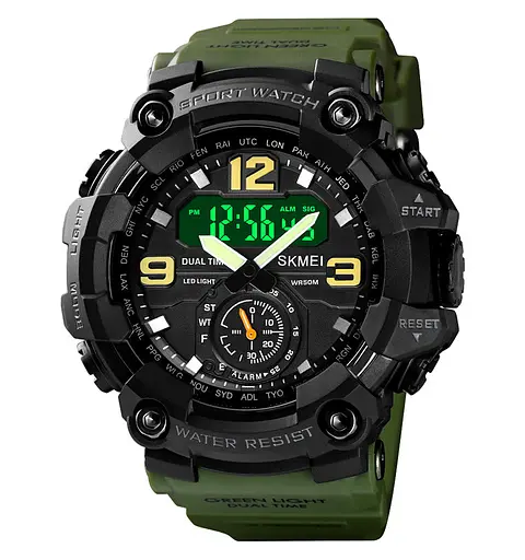 Наручний годинник чоловічий Skmei 1637 Army Green, 1637AG (18439) - фото 2