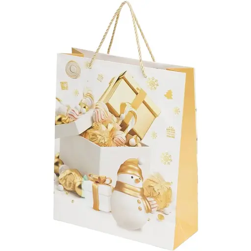 Пакет подарунковий Новорічний Сніговик DW0510X14 M Різнокольоровий - фото 1