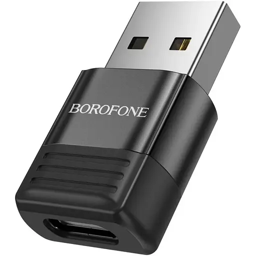 Адаптер перехідник Borofone BV18 ​​USB to Type-C F чорний