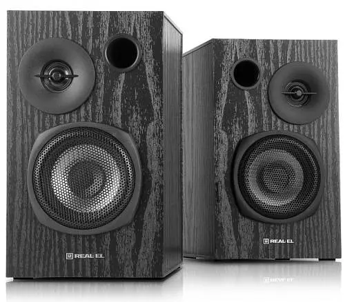 Колонки 2.0 Real-El S-235 Black, 2 x 9 Вт, МДФ, питание от 220V, управление сбоку - фото 6