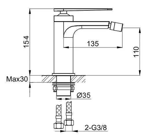 Змішувач для біде Kohlman Wexpo chrome QB130W Хром - фото 2