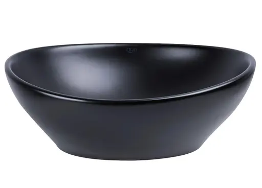 Раковина накладная Qtap Dove 415x340x140 мм, Matt Black, овальная, без донного клапана QT06116062AMB - фото 2