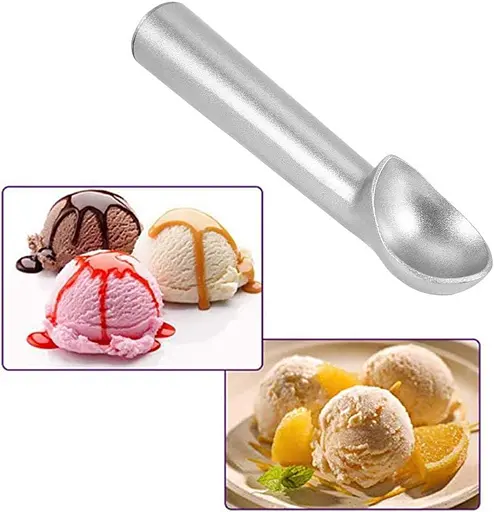 Ложка лита алюмінієва для морозива для морозива, бісквітного тіста, замороженого йогурту 18 см, Kitchen Master 85317 - фото 4