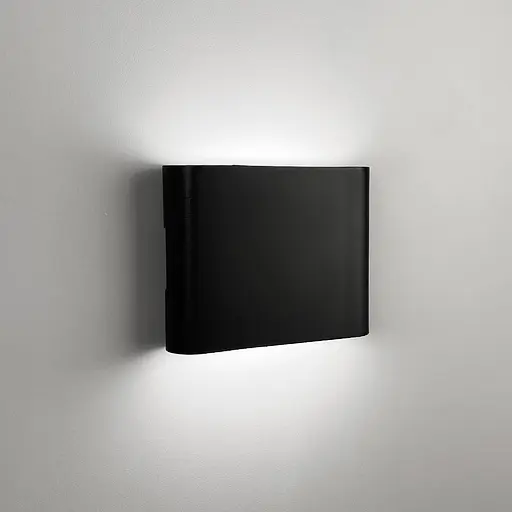 Чорний стіновий світильник із двостороннім світлом 11х9х3 см | Line F | Арт. W051/2 BK - фото 6