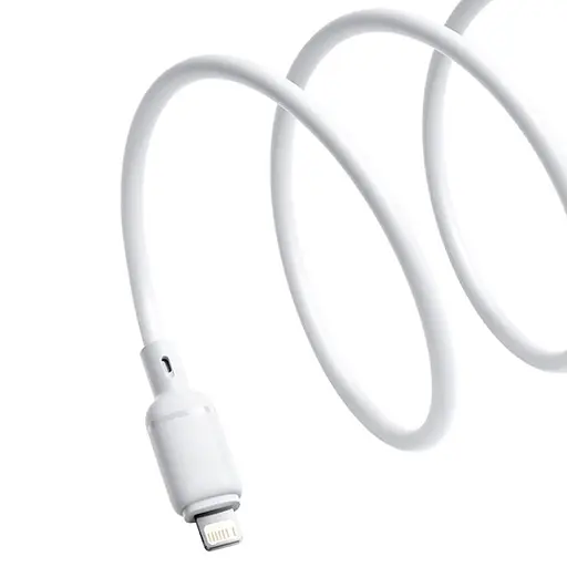 Дата кабель Baseus Silky Series OS Fast Charging USB to Lightning 2.4A (2m) (P1037770) Moon White - фото 3