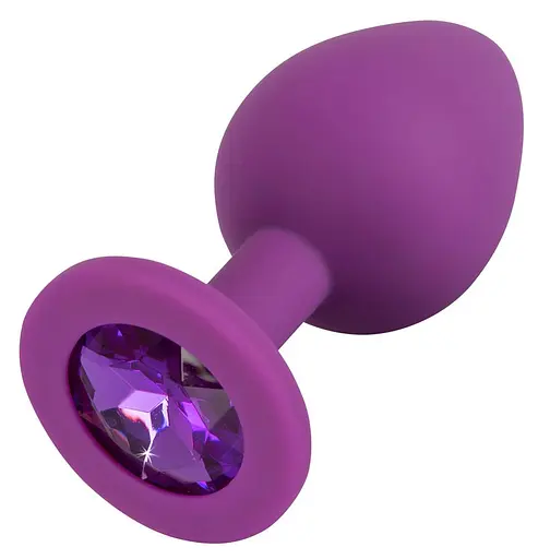 Анальна пробка з кристалом Colorful Joy Jewel Medium 8 см (фіолетовий)