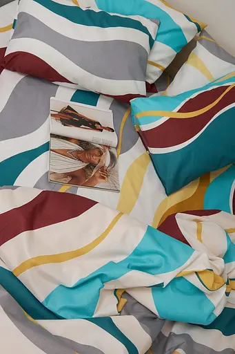 Комплект постельного белья Moon&Star двуспальный 175х210 наволочки 4х70х70 Tangerine Микросатин Premium - фото 4