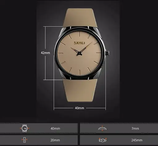 Наручний класичний годинник Skmei 1601S коричневий - фото 5