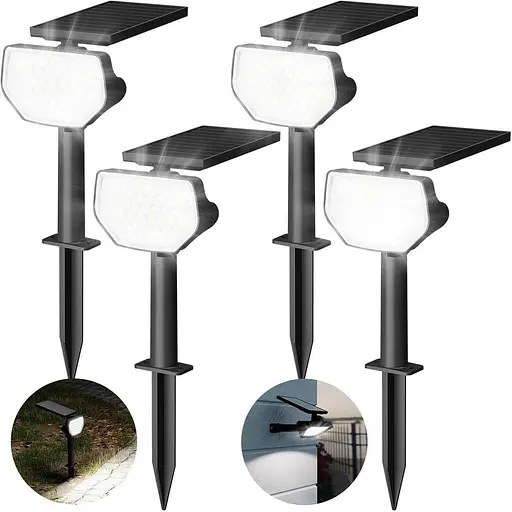 Солнечные прожекторы Lepro для внешнего сада, 43 светодиодных солнечных садовых светильника с IP65 водонепроницаемостью, 2 режима.