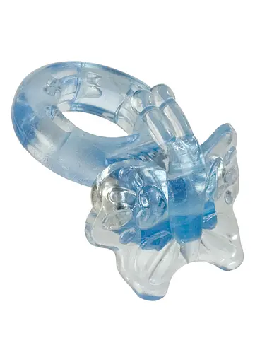 Эрекционное кольцо с вибрацией CalExotics Butterfly Enhancer 6 см голубой - фото 2