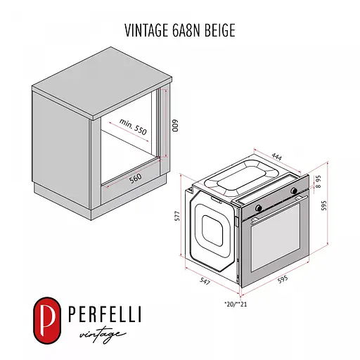 Духова шафа електрична Perfelli Vintage 6A8N Beige - фото 20