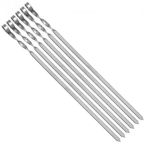 Универсальные шампура A-Plus 1634 6 шт. из нержавеющей стали для приготовления шашлыка для гриля и барбекю. - фото 1