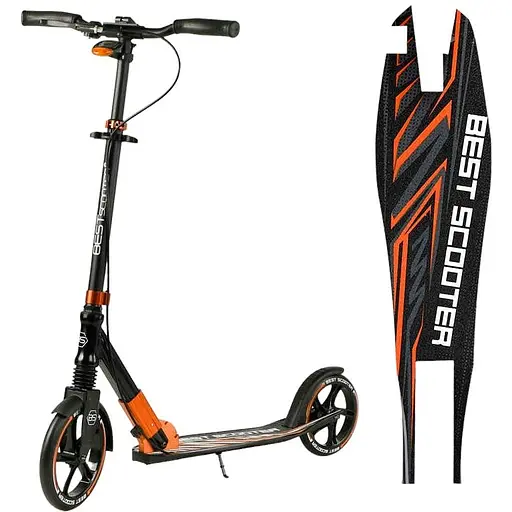 Самокат Best Scooter Чорно-жовтогарячий 000255859 - фото 1