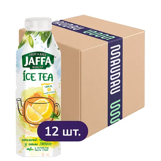 Упаковка холодного чая Jaffa Ice Tea черный со вкусом лимона 6 л (500 мл х 12 шт.)