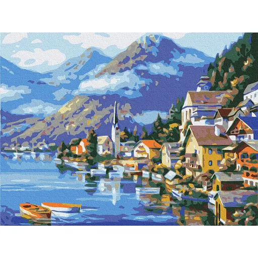 Картина за номерами Село біля підніжжя гори Brushme 30х40 см кольорова 000277177