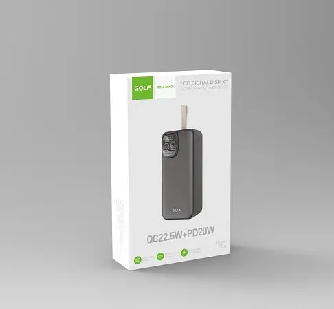 Зовнішній АКБ акумулятор Golf P54 400000mah (PD20W+QC22.5W) чорний - фото 4