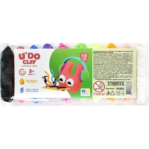 Набір для творчості Strateg U'DO Clay 100 г (10 г x 10 шт.) (41053) - фото 1