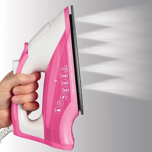 Russell Hobbs Утюг Light&Easy Pro, 2600Вт, 240мл, паровой удар -130гр, постоянный пар - 40гр, керам. подошва, бело-розовый - фото 7