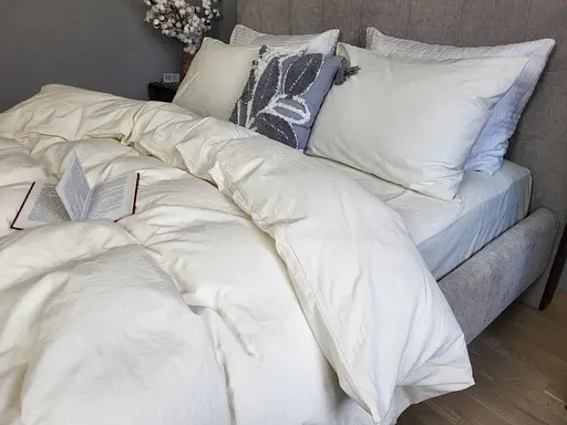 Комплект постельного белья из вареного хлопка Ivory, LUXURY Washed - двуспальный - фото 2