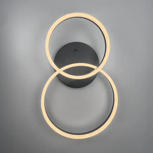 Світлодіодна чорна люстра Anelli на 2 кільця Line.F A 8008/2 BK - фото 3