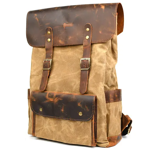 Рюкзак для ноутбука из канвас и крейзи хорс TARWA 42х33х12 см sum0028444 - фото 3