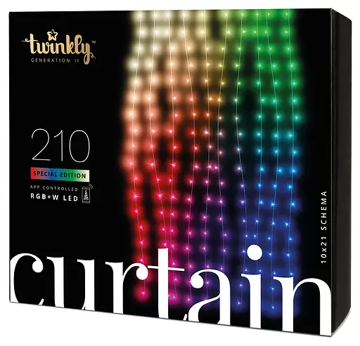 Twinkly Smart LED Гірлянда Twinkly Curtain RGBW 210, Gen II, IP44, 1.45м*2.1м, кабель прозорий - фото 1