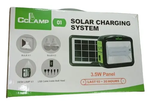 Фонарь прожекторный переносной CcLamp 01 3.5W солнечная система освещения с солнечной панелью Черный с салатовым - фото 7