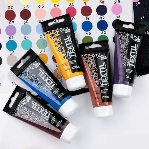 Краска акриловая для тканей Волошковая (43) 60 мл Rosa Talent [CD] - фото 4