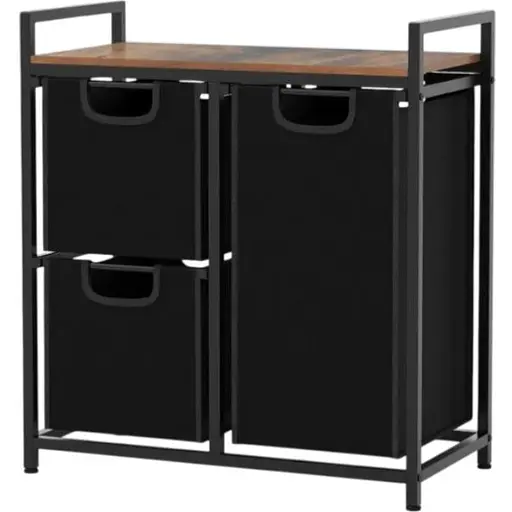 Кошик для білизни Costway Nordi 58 л в стилі Loft чорний - фото 1