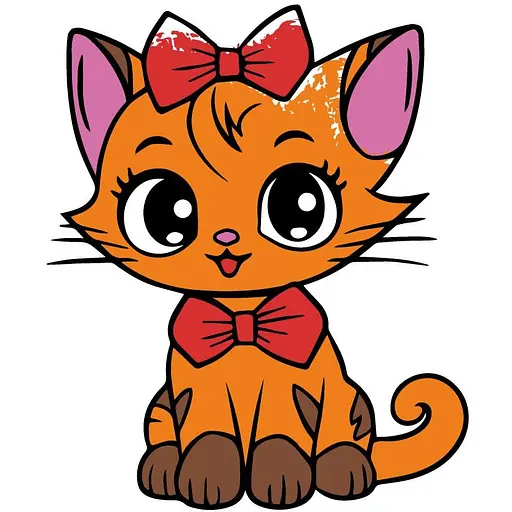 Детская раскраска Art Craft Кошечка с бантиком с пальчиковыми красками 25х25 см (15634-AC) - фото 1