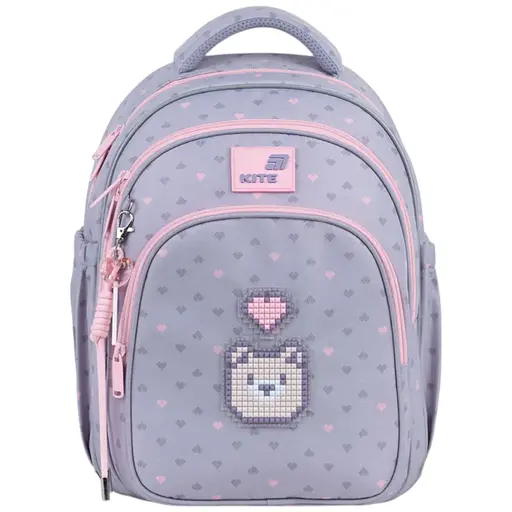 Рюкзак Kite Education 763S Pixel Love Серый (K26-763S-1) - фото 1