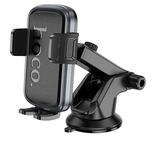 Магнитный универсальный автомобильный держатель Hoco H79 на присоске с зажимами в машину Черный - фото 5