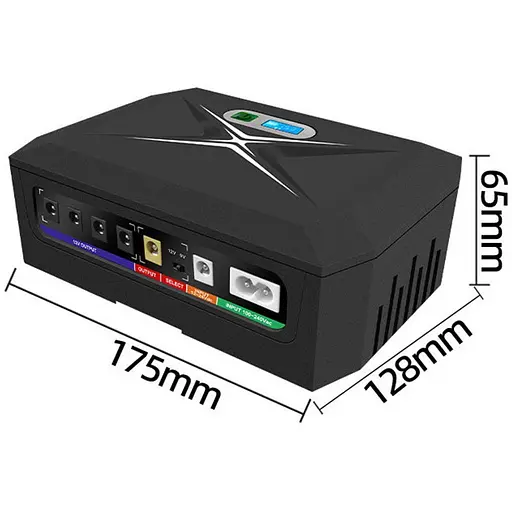 ИБП UPS DC 60W 20800mAh для роутера, терминала, камеры DC2060P/DCP60W DC5.5x2.5 мм: 4x12V(5A)/ 1x9V-12V/ 1x5V / 2xUSB/ POE LCD Black - фото 4