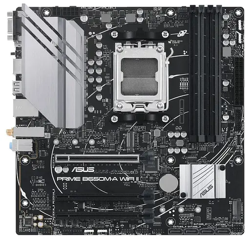 Материнская плата ASUS PRIME B650M-A WIFI II (PRIME B650M-A WIFI II) (Socket AM5, AMD B650, Micro-ATX) - фото 1