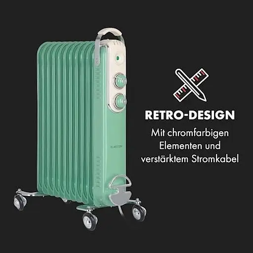 Масляний радіатор KLARSTEIN Thermaxx Retroheat 2500 W (10035081) - фото 6