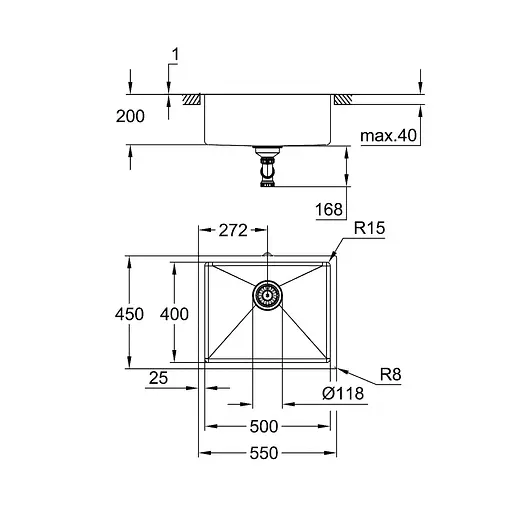 Кухонна мийка Grohe Sink K700U 31574SD1, Нержавіюча сталь - фото 2