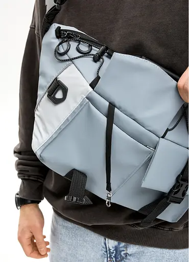 Мужская сумка-бананка под ноутбук Sambag Urban Pro голубая 46×26 см (51411210m) - фото 5