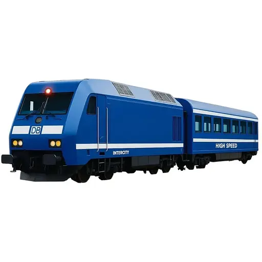 Залізниця JHX5617 локомотив із підсвіткою та звуком 1 вагон 15 деталей 318 см синя