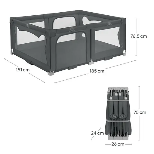 Манеж Lionelo Florence Easy Fold Grey Graphite (LO-FLORENCE EASY FOLD GREY GRAPHITE) - фото 5