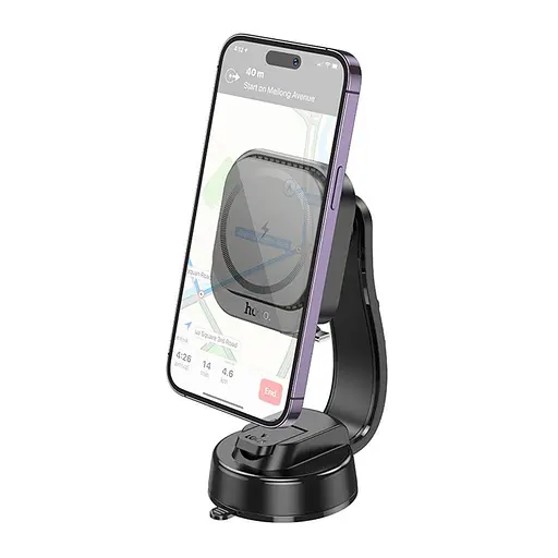 Автотримач Hoco HW24 Magnetic Wireless 15W для смартфона - фото 2