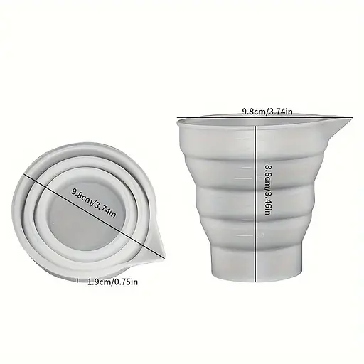 Силіконовий розкладний мірний стакан 250 мл з носиком та градуюванням вимірювальна склянка, Kitchen Master Прозорий 87385 - фото 4