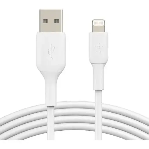 Кабель Belkin USB-A - Lightning, PVC заряджання/синхронізації 1м, 12Вт, PVC, білий
