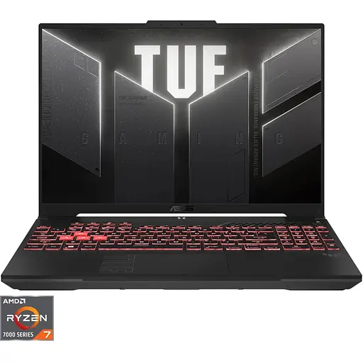 Ноутбук Ігровий ASUS TUF A16 з процесором AMD Ryzen™ 7 7445HS pana la 4.70 GHz, 16”, Full HD+, WUXGA, 144Hz, IPS, 16GB DDR5 RAM, 512GB SSD, NVIDIA® GeForce RTX™ сірий
