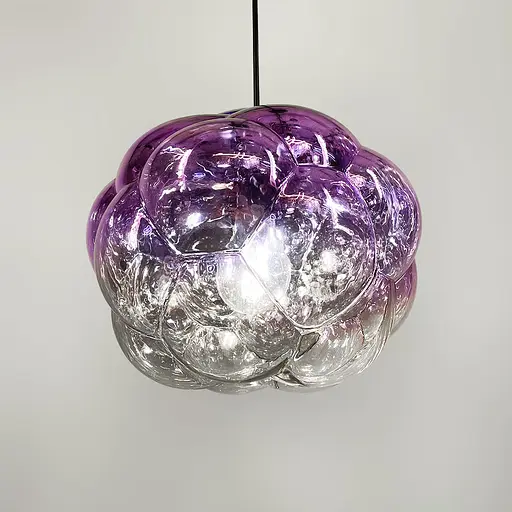Підвіс із фактурним скляним плафоном в фіолетовому кольорі | Арт. 0619/1 Purple | Line F - фото 3