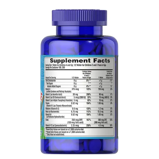 Полівітаміни для дітей Puritan's Pride Pre-Vites Childrens Multivitamin, 100 жувальних таблеток для підтримання міцного здоров'я; - фото 2