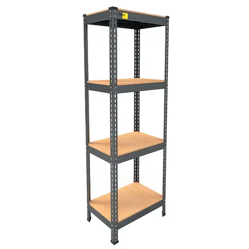 Металевий стелаж Emby Light Series (розмір 1500х450x300мм) 4 полиці ДСП до 100кг Чорний