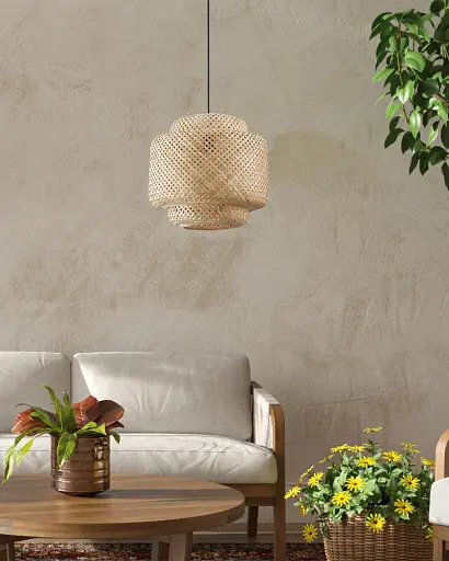 Підвісний світильник, люстра Goldlux 328410 Berta E27 1x20W IP20 Бежевий - фото 2